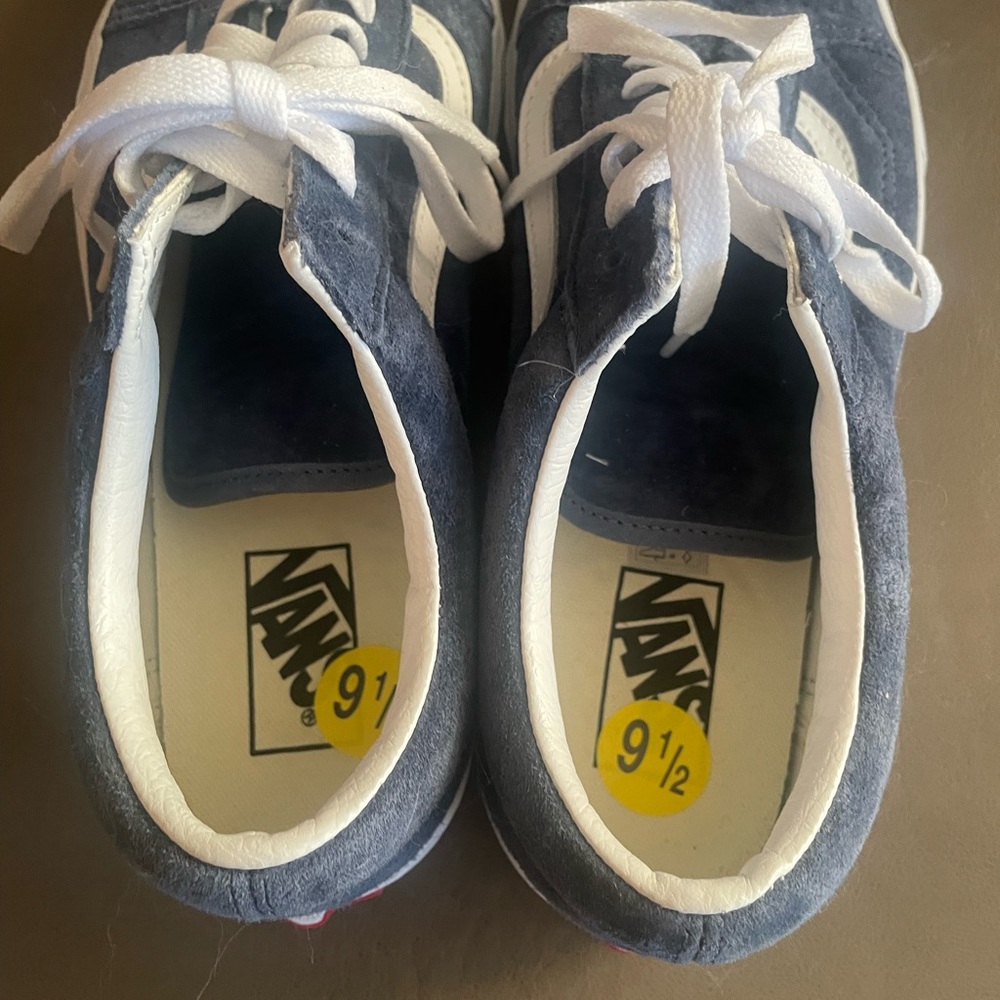 Men's Blue Suede Vans - Picture 5 of 6